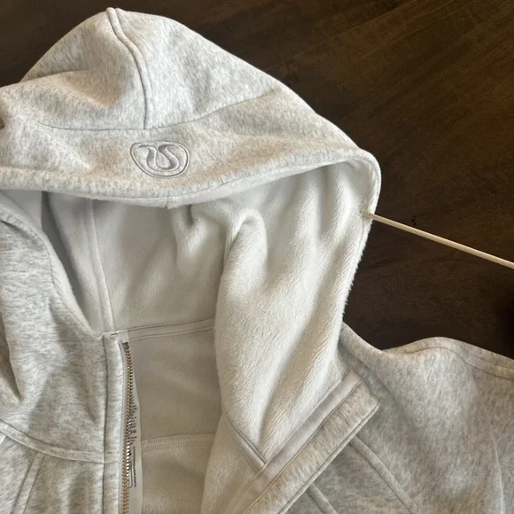 Lululemon Scuba Oversized Half-Zip Hoodie Plush Velour Heathered Grey / Gold M/L - Picture 7 of 7